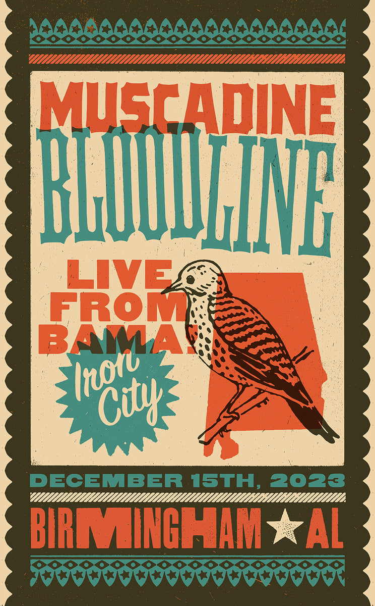 Iron City Show Poster (Birmingham, AL 12/15/2023) Muscadine Bloodline